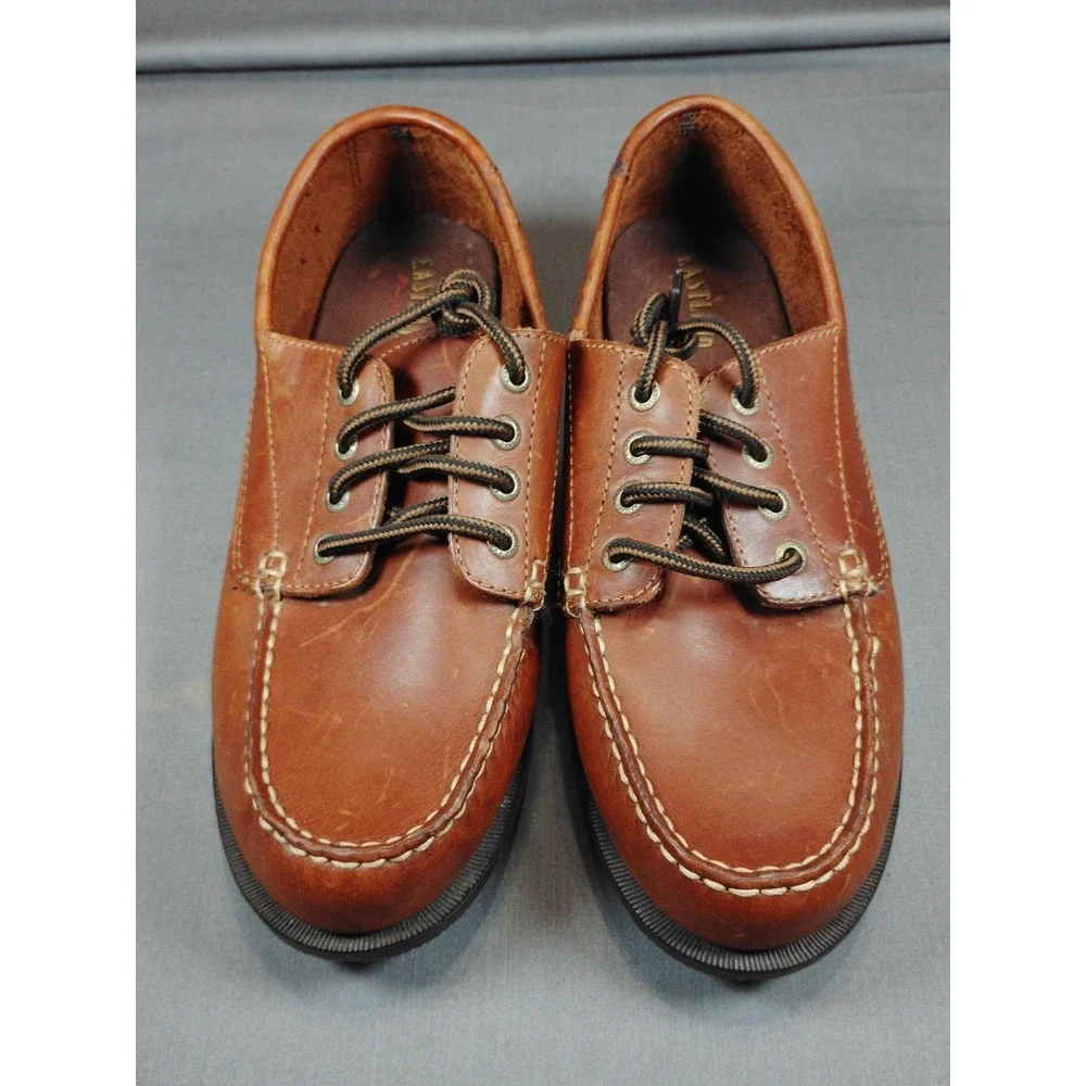 Eastland Falmouth Camp Moc Boat Shoes Men 8.5 Brown Anti Slip Leather Lace Up